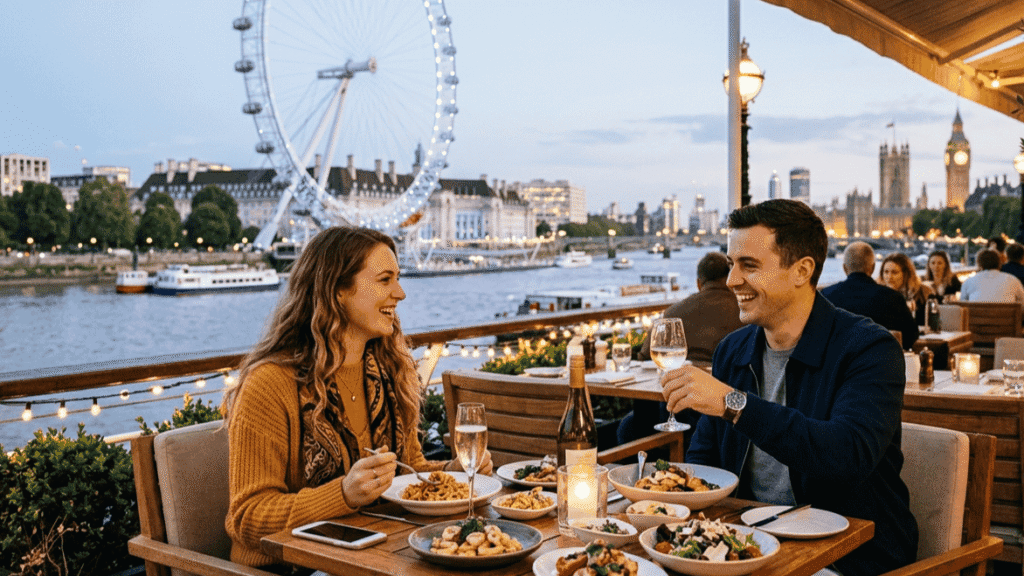 Fine dining experience for couples in London with city view