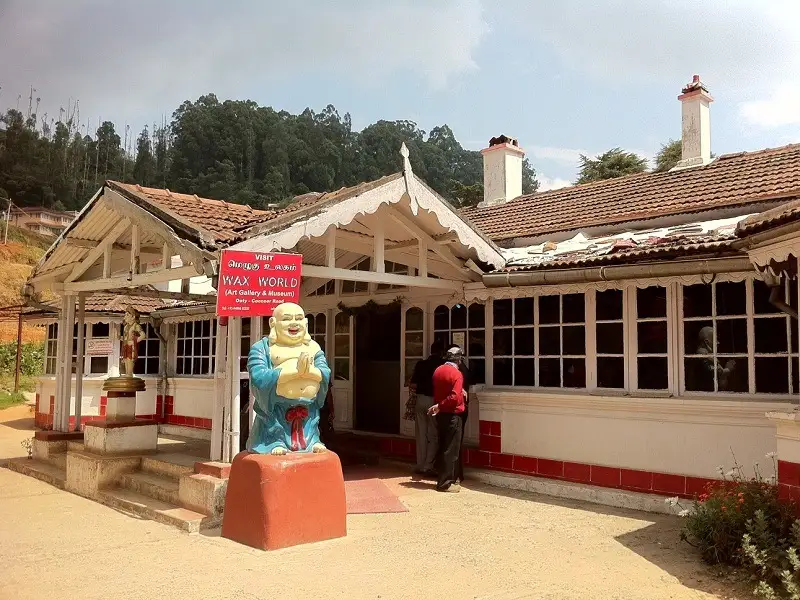Lifelike wax statues of celebrities displayed at the Wax World Museum, one of the popular places to visit in Ooty